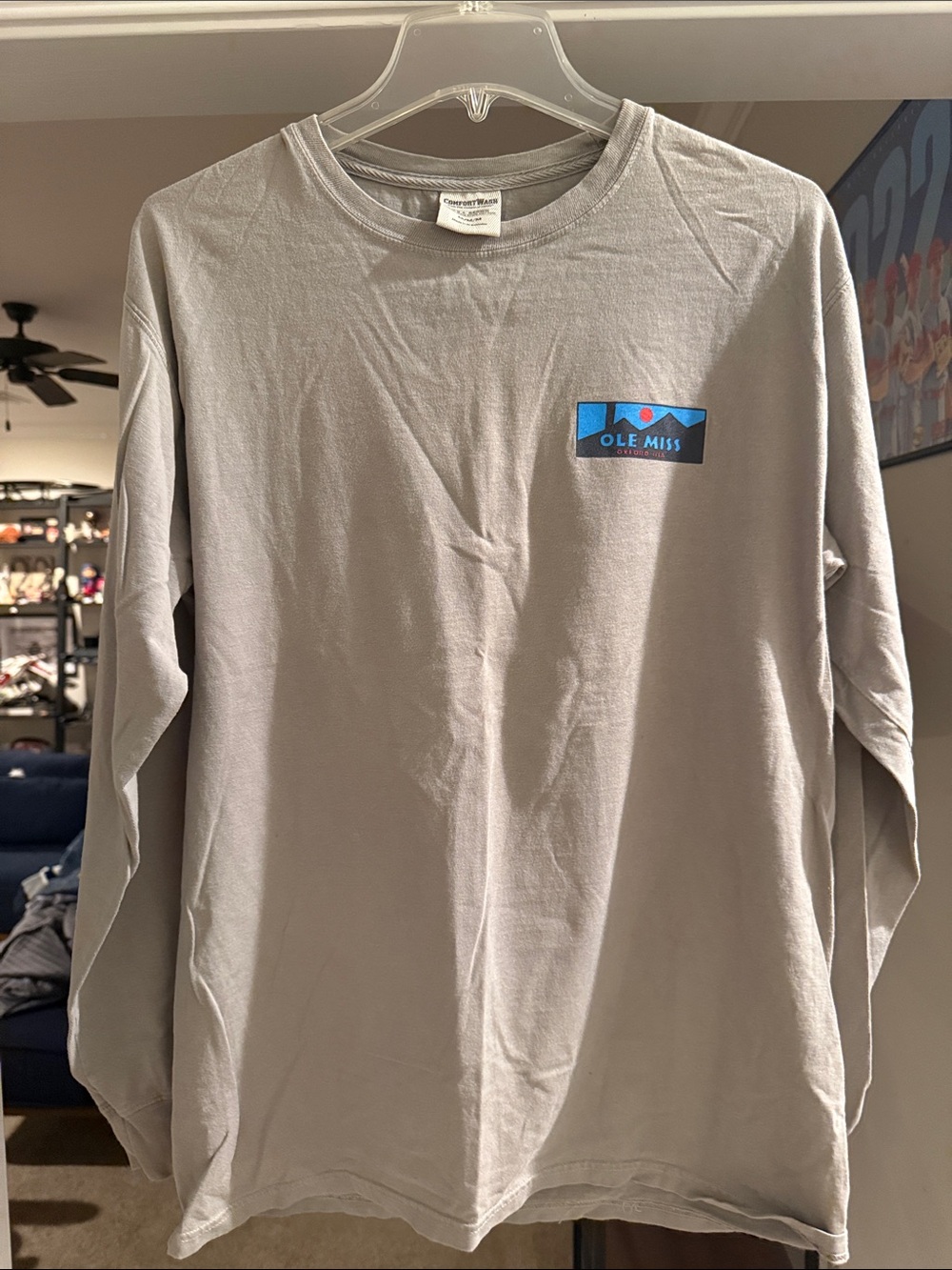Ole Miss Gray Long-Sleeve Graphic Tee
